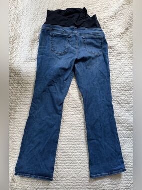 Isabel Maternity by Ingrid & Isabel Dark Blue Bootcut Jeans with Black Waistband